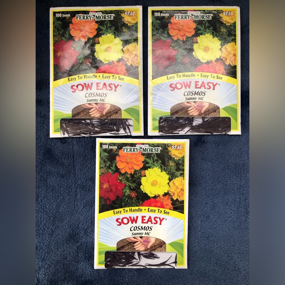 Lot Of 3 Ferry Morse Sow Easy Cosmos Sunny MC Seeds 2022